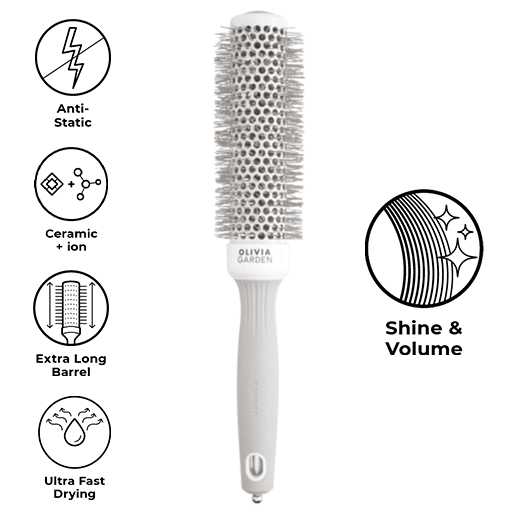 Olivia Garden - Perie Expert Blowout Speed Wavy White&Grey 35 (Ceramic+Ion Speed XL)