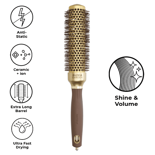 Olivia Garden - Perie Expert Blowout Speed Wavy Gold & Brown XL 35 - imagine 2