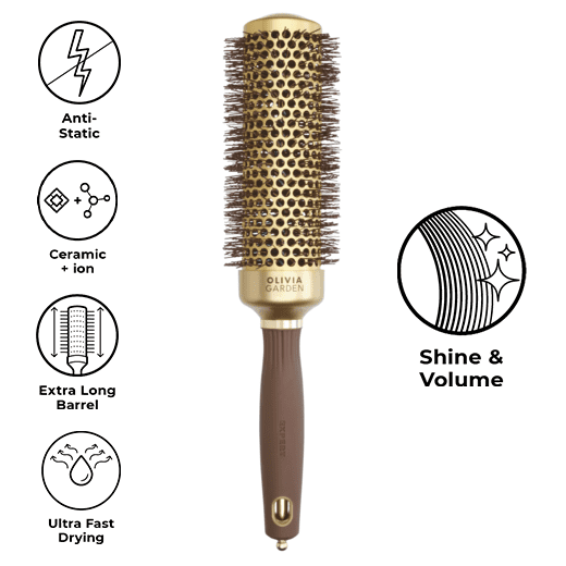 Olivia Garden – Perie Expert Blowout Speed Wavy Gold&Brown XL 45 - imagine 2