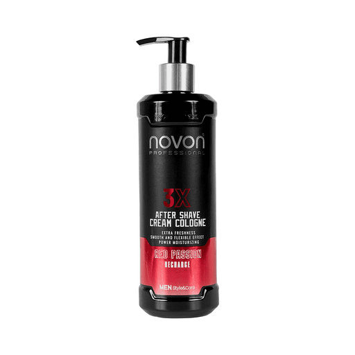 Balsam Colonie dupa Barbierit –NOVON 3X Aftershave Cream Cologne Red Passion - 400 ml